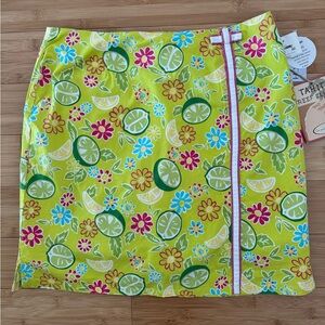 New! Y2K fruit Tahiti Reef Club Lime Skort size 10